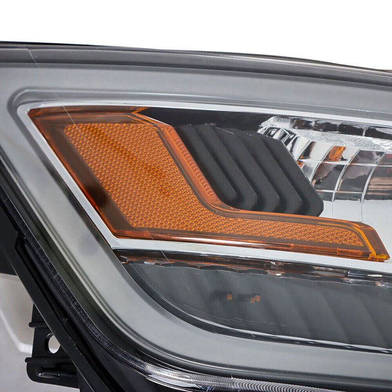 DURAFORCE Right Headlight For 2016-2018 Ford Explorer Halogen w/LED DRL Clear Lens