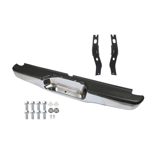 DURAFORCE Rear Step Bumper Assembly Steel For 1995-2004 Toyota Tacoma Chrome