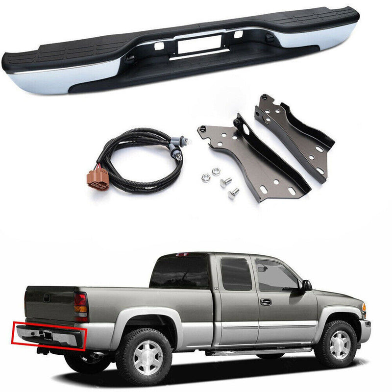DURAFORCE Steel Rear Bumper Assembly For 1999-2007 Silverado Sierra 1500 W/Bracket