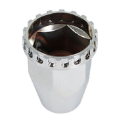 DURAFORCE Complete 33mm Lug Chrome Hub Cover Semi Truck Wheel Axle Cover Kit Front & Rear