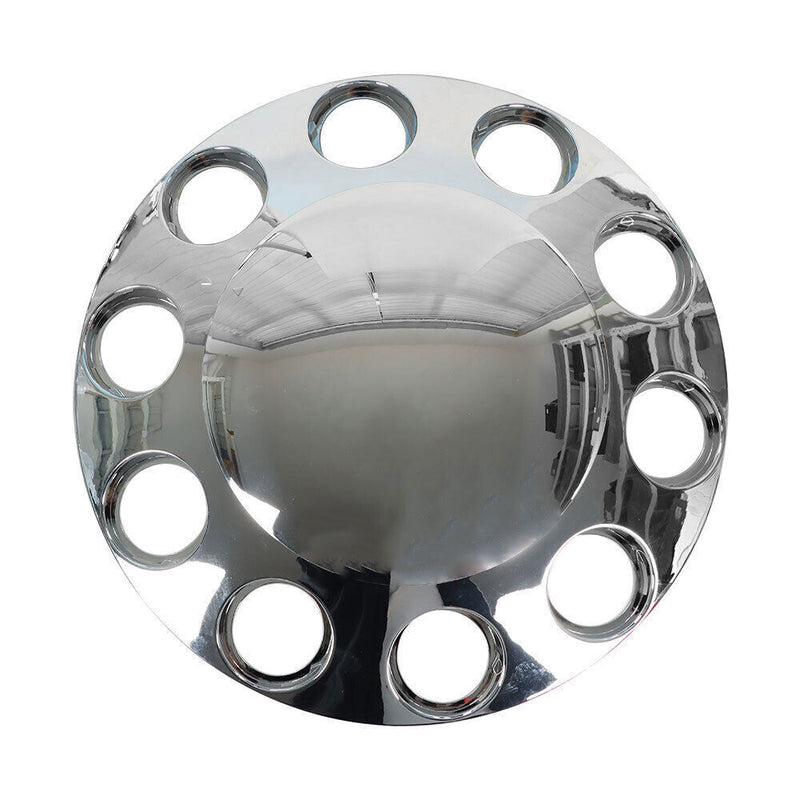 DURAFORCE Complete 33mm Lug Chrome Hub Cover Semi Truck Wheel Axle Cover Kit Front & Rear