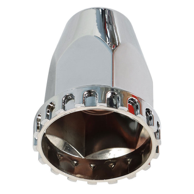 DURAFORCE Complete 33mm Lug Chrome Hub Cover Semi Truck Wheel Axle Cover Kit Front & Rear