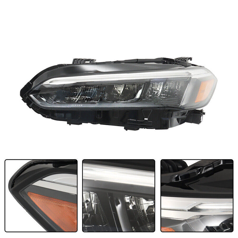 DURAFORCE Right+Left Headlights For 2022 2023 Honda Civic Sport/Touring LED Black