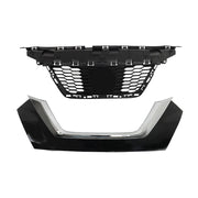 DURAFORCE Front Upper Grille For 2020 2021 2022 Nissan Versa With Trim Chrome Set