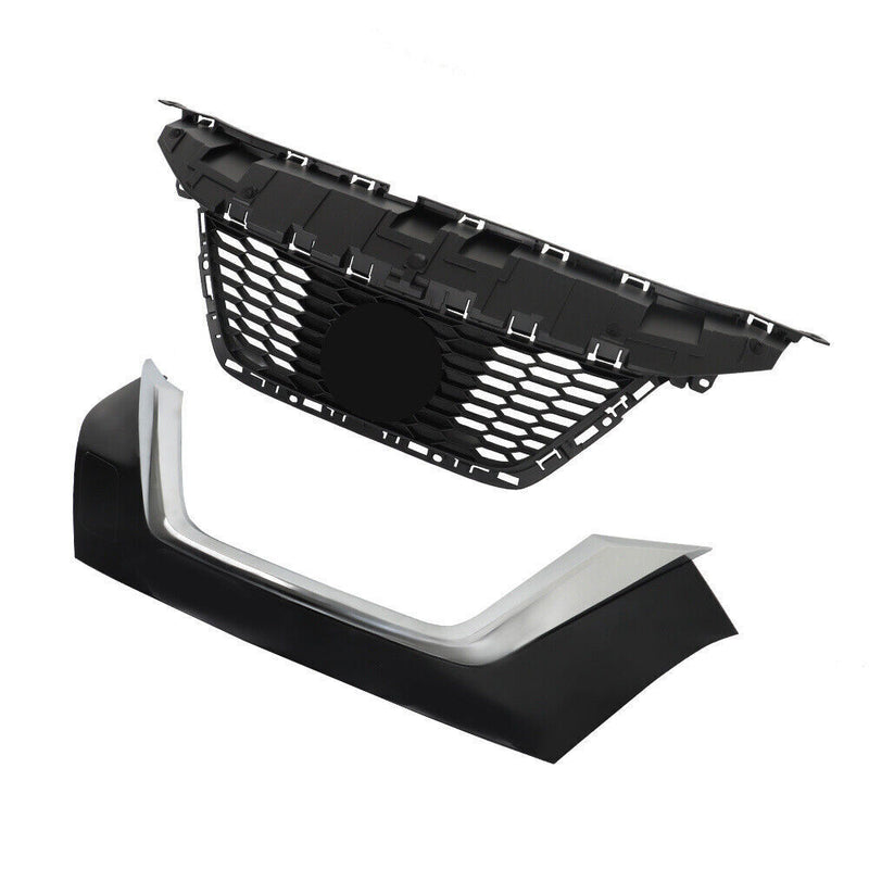 DURAFORCE Front Upper Grille For 2020 2021 2022 Nissan Versa With Trim Chrome Set