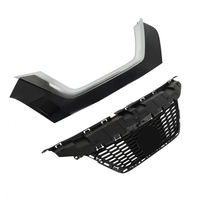 DURAFORCE Front Upper Grille For 2020 2021 2022 Nissan Versa With Trim Chrome Set
