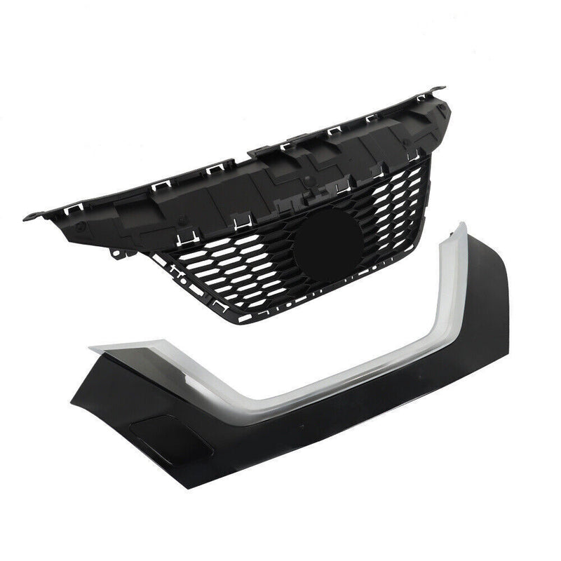 DURAFORCE Front Upper Grille For 2020 2021 2022 Nissan Versa With Trim Chrome Set