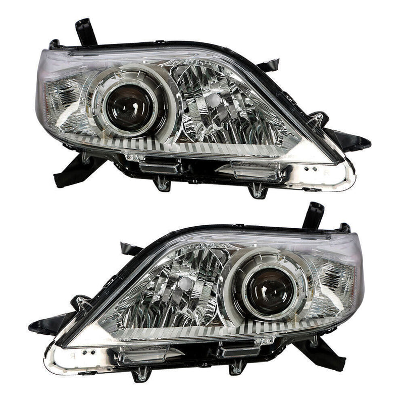 DURAFORCE Right+Left Headlights For 2011-2020 Toyota Sienna Halogen Chrome Clear