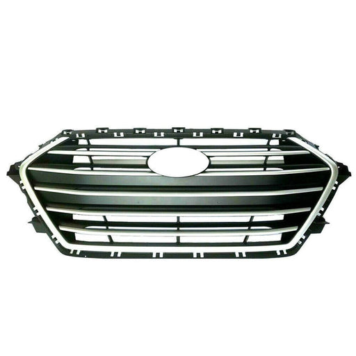 DURAFORCE Front Grille Grill For 2017-18 Hyundai Elantra Black And Chrome Plastic