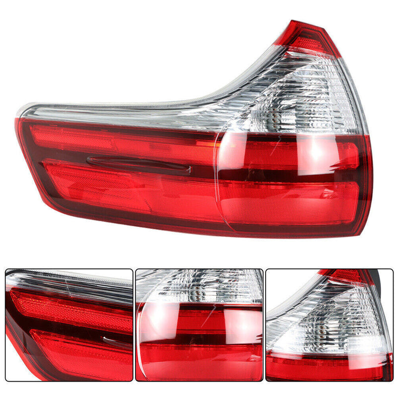 DURAFORCE Rear Driver Left Side Outer Tail Light For 2015-2020 Toyota Sienna Clear