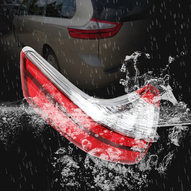 DURAFORCE Rear Driver Left Side Outer Tail Light For 2015-2020 Toyota Sienna Clear