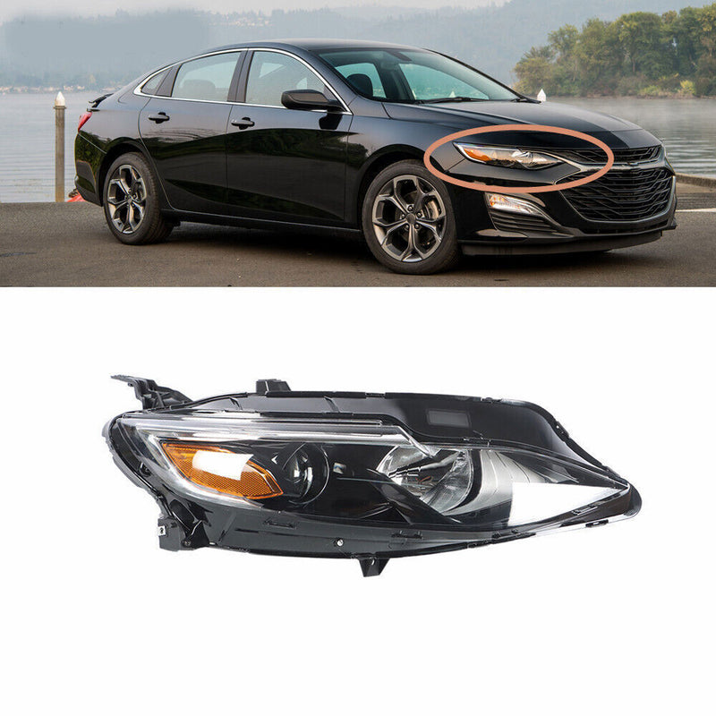 DURAFORCE Right Headlight For 2019 2020 Chevrolet Malibu Halogen Type Headlamp