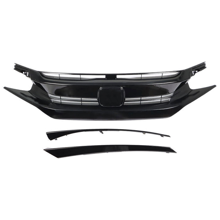 DURAFORCE Front Hood Grill For 2016-2018 Honda Civic Coupe Sedan Grille Eyelid