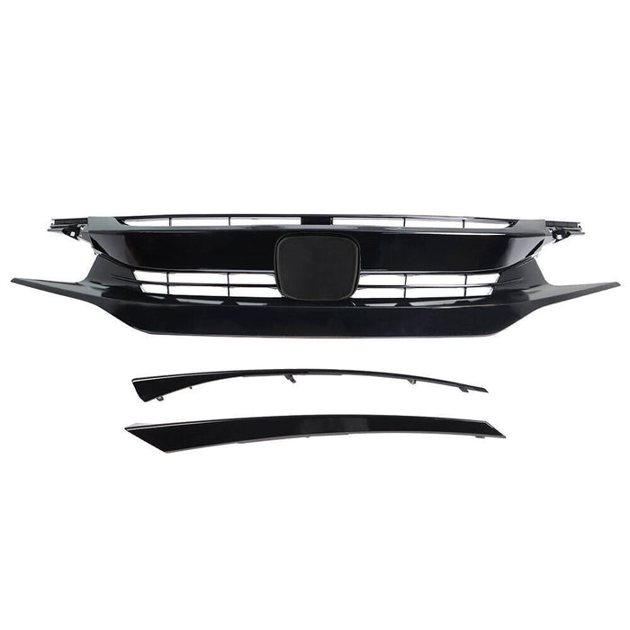DURAFORCE Front Hood Grill For 2016-2018 Honda Civic Coupe Sedan Grille Eyelid