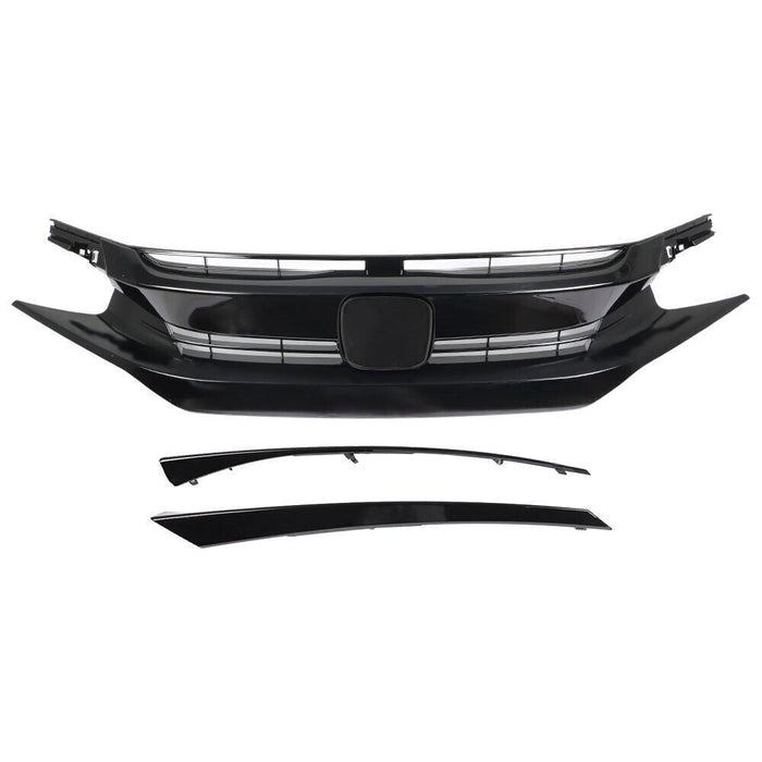 DURAFORCE Front Hood Grill For 2016-2018 Honda Civic Coupe Sedan Grille Eyelid