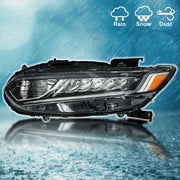 DURAFORCE Pair Headlight Assy For 2018-2020 Honda Accord Sedan Halogen High Beam