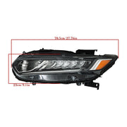 DURAFORCE Pair Headlight Assy For 2018-2020 Honda Accord Sedan Halogen High Beam