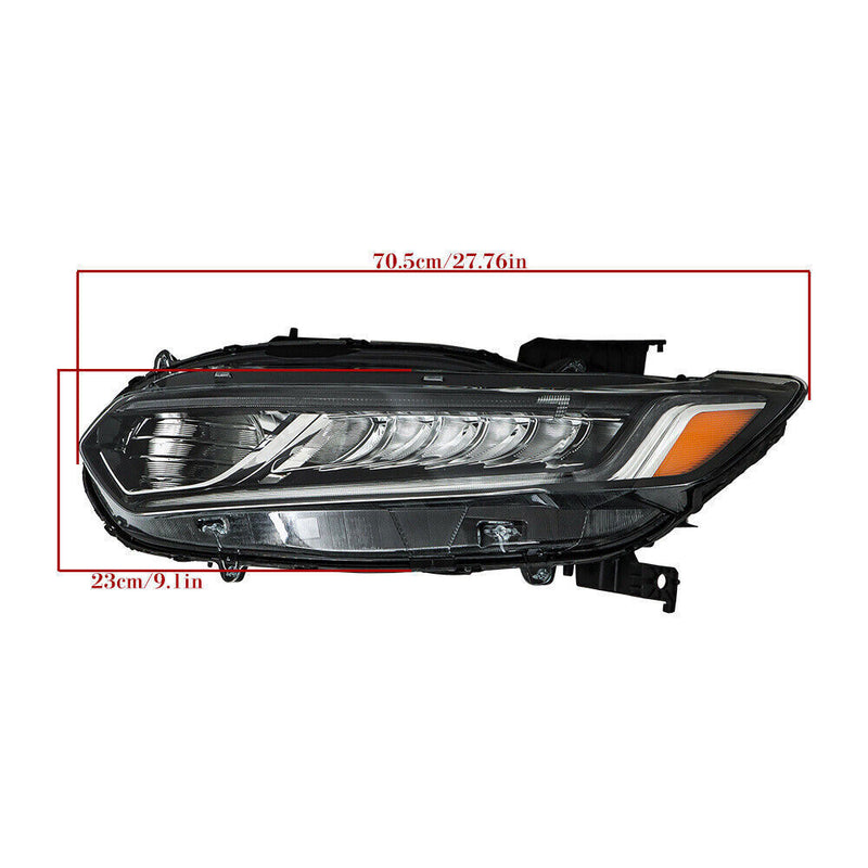 DURAFORCE Pair Headlight Assy For 2018-2020 Honda Accord Sedan Halogen High Beam
