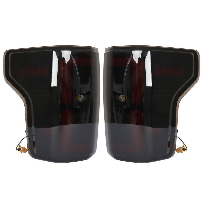 DURAFORCE Left+Right Tail Lights For 2015-2020 Ford F150 F-150 Black Housing LED