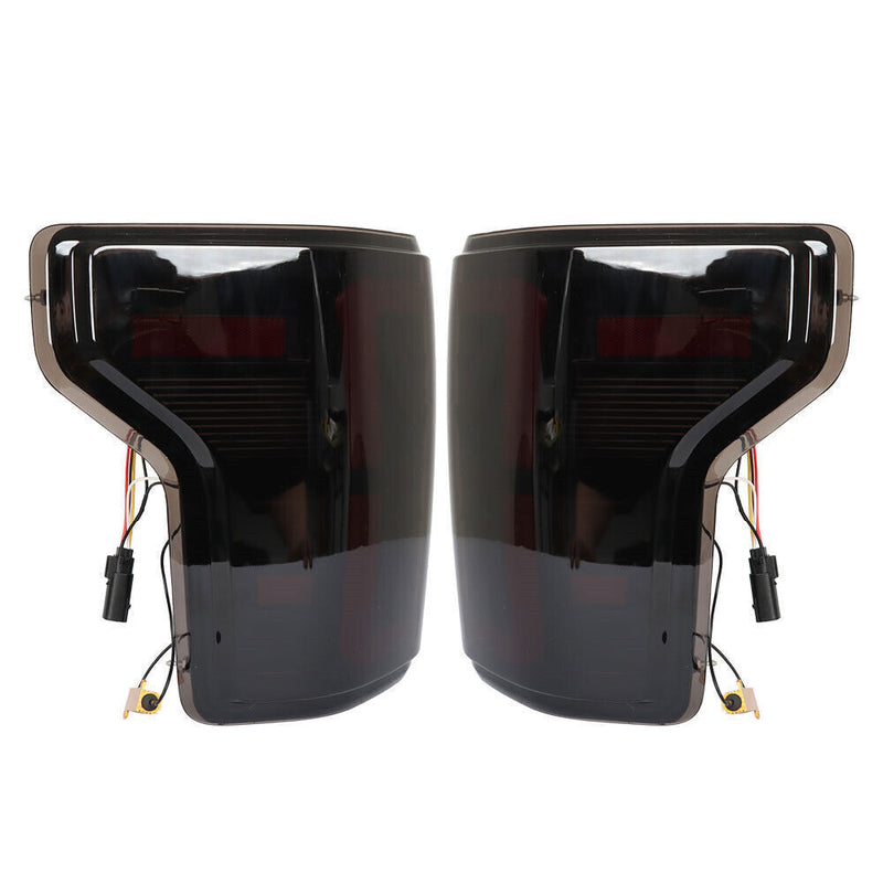 DURAFORCE Left+Right Tail Lights For 2015-2020 Ford F150 F-150 Black Housing LED