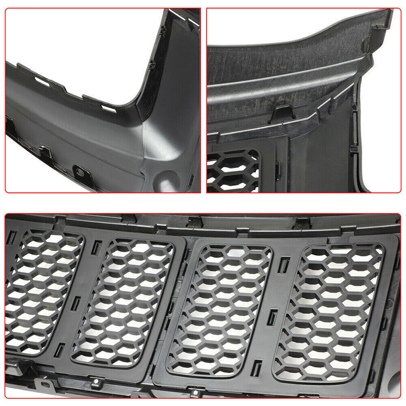 DURAFORCE For 2014-2016 Jeep Grand Cherokee SRT8 Style Honeycomb Mesh Front Bumper Grille