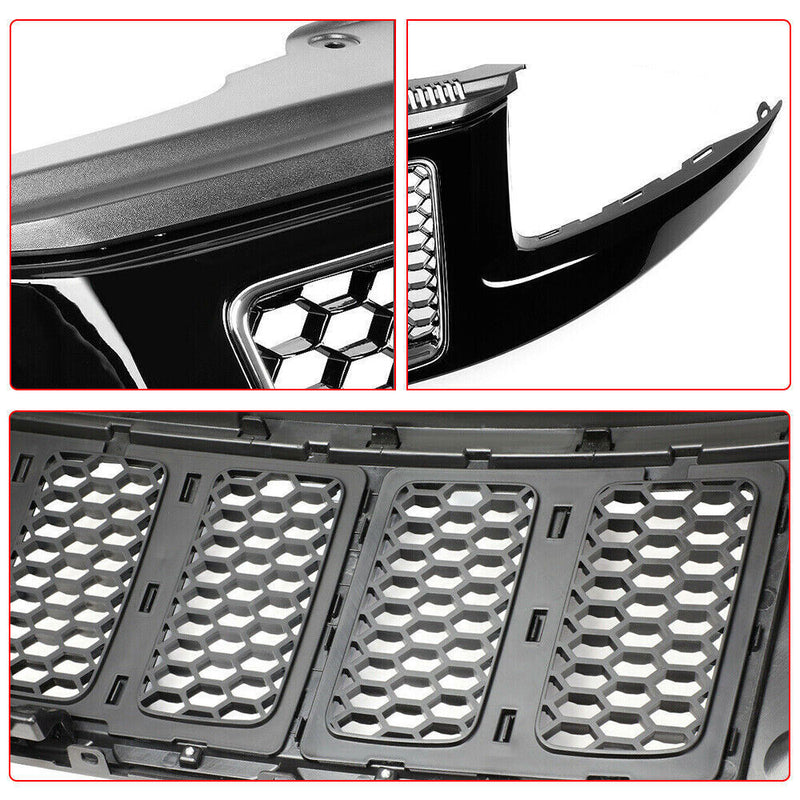 DURAFORCE For 2014-2016 Jeep Grand Cherokee SRT8 Style Honeycomb Mesh Front Bumper Grille
