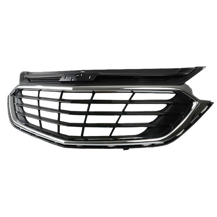 DURAFORCE Front Bumper Upper Grille For 2018-2020 Chevy Equinox Black＆Chrome Trim