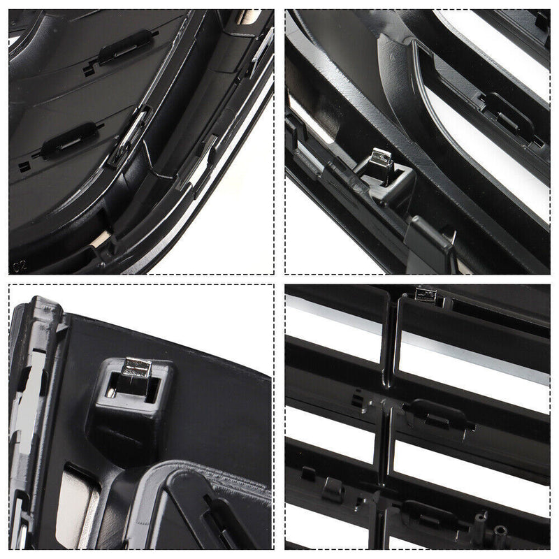 DURAFORCE Front Bumper Upper Grille For 2018-2020 Chevy Equinox Black＆Chrome Trim
