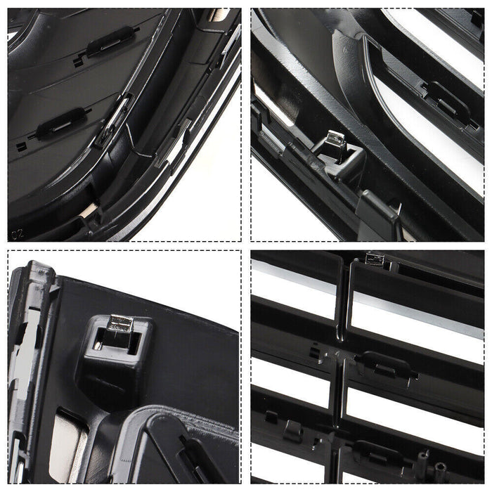 DURAFORCE Front Bumper Upper Grille For 2018-2020 Chevy Equinox Black＆Chrome Trim