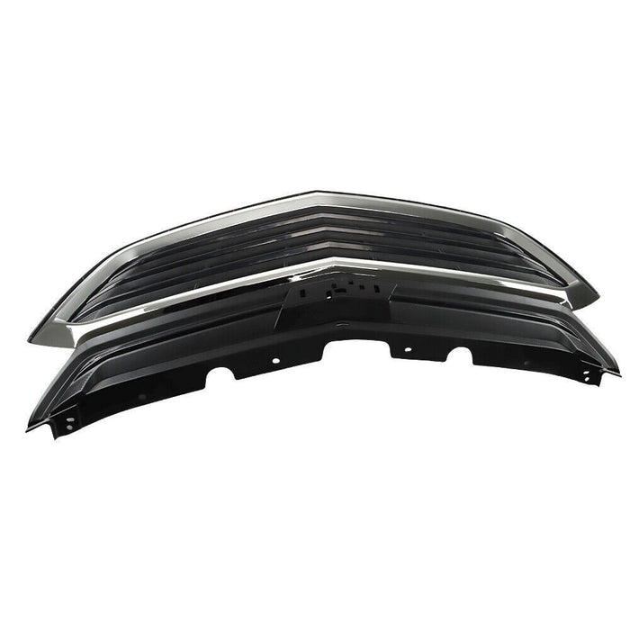 DURAFORCE Front Bumper Upper Grille For 2018-2020 Chevy Equinox Black＆Chrome Trim