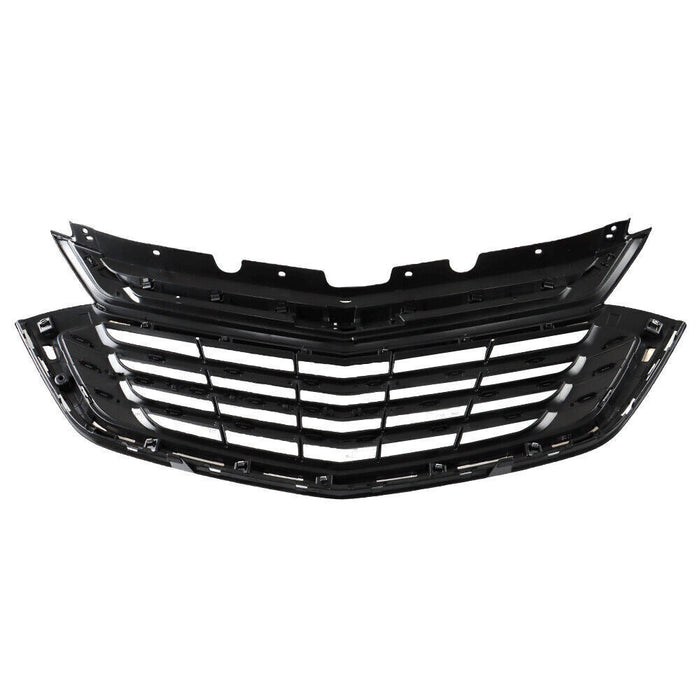DURAFORCE Front Bumper Upper Grille For 2018-2020 Chevy Equinox Black＆Chrome Trim