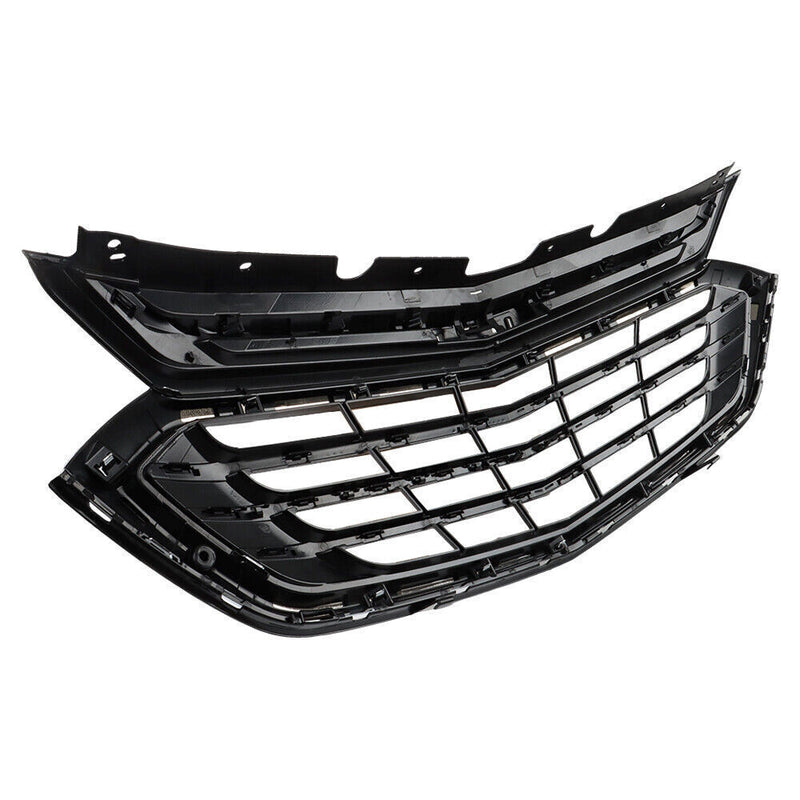 DURAFORCE Front Bumper Upper Grille For 2018-2020 Chevy Equinox Black＆Chrome Trim