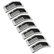 DURAFORCE Chrome Black Honeycomb Grille Grill Inserts For 2014-18 Jeep Cherokee