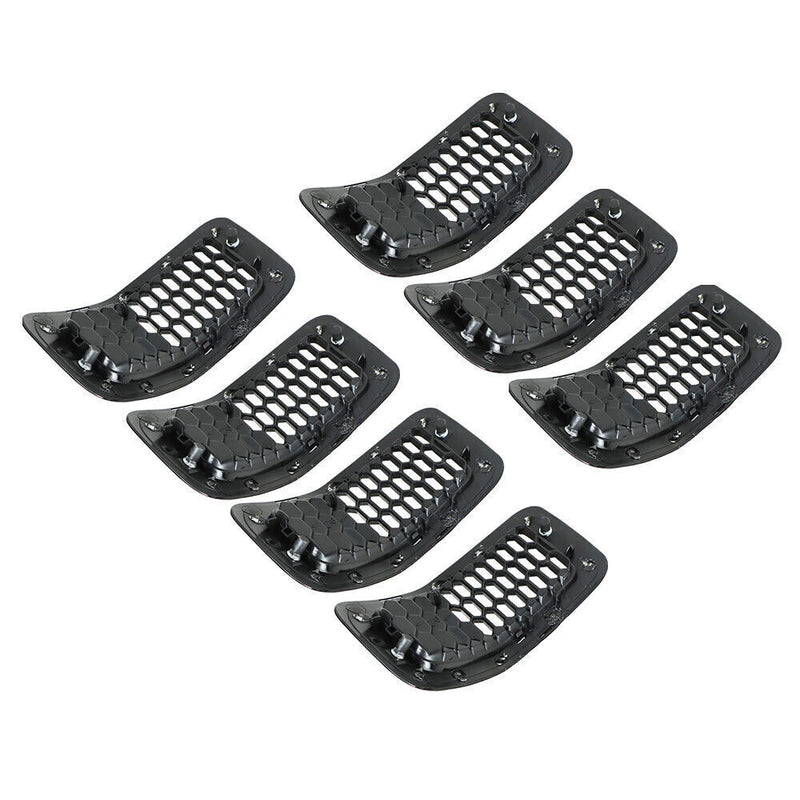 DURAFORCE Chrome Black Honeycomb Grille Grill Inserts For 2014-18 Jeep Cherokee