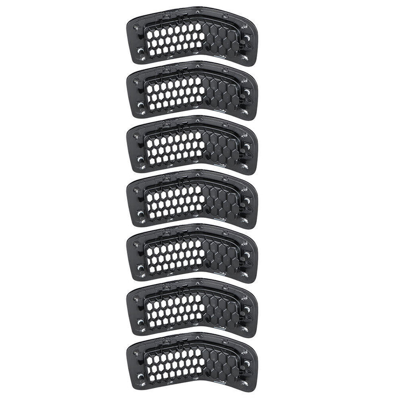 DURAFORCE Chrome Black Honeycomb Grille Grill Inserts For 2014-18 Jeep Cherokee