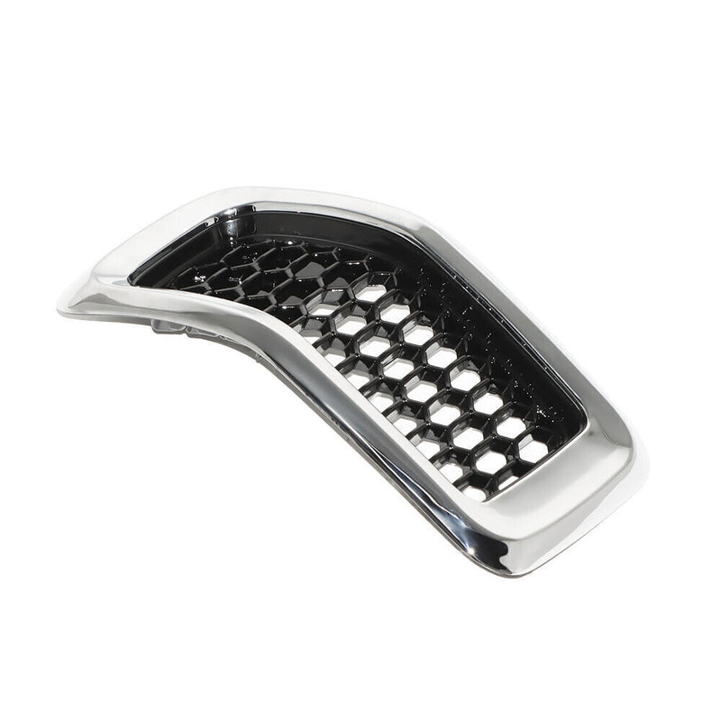 DURAFORCE Chrome Black Honeycomb Grille Grill Inserts For 2014-18 Jeep Cherokee