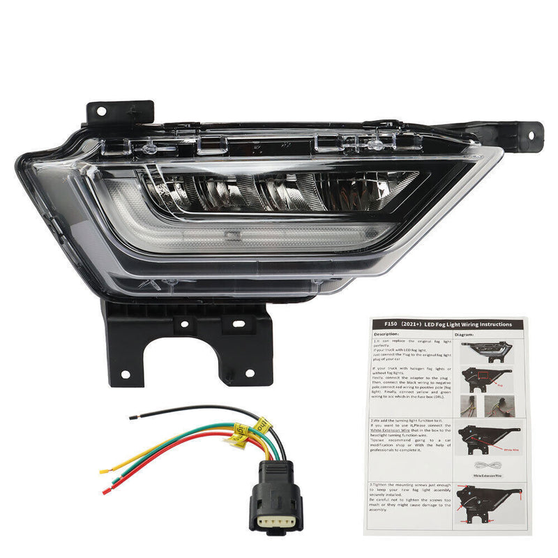 DURAFORCE Right RH Side LED Fog Light For 2021-2022 Ford F-150 Bumper Daytime Lamp