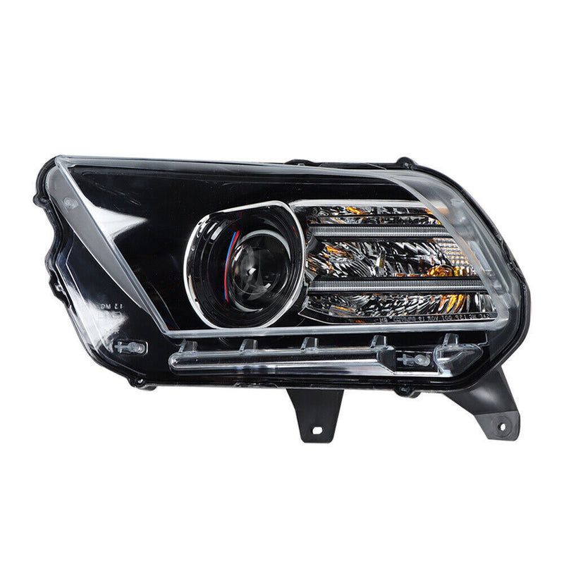 DURAFORCE Left Headlight For 2013-2014 Ford Mustang HID/Xenon w/LED DRL Black Lens