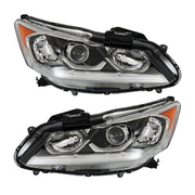 DURAFORCE Left+Right Headlight For 2016-2017 Honda Accord Sedan Halogen W/LED DRL