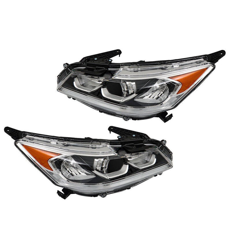 DURAFORCE Left+Right Headlight For 2016-2017 Honda Accord Sedan Halogen W/LED DRL