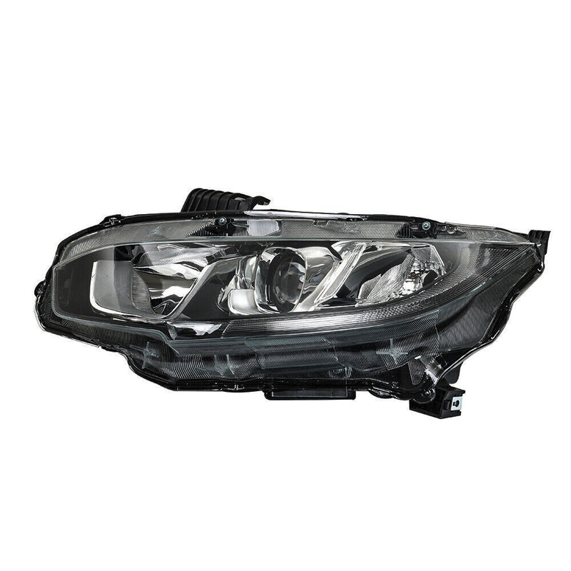 DURAFORCE Right+Left Headlights For 2016-20 Honda Civic Halogen Electroplated Trim