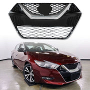 DURAFORCE Front Bumper Grille For 2016-2017 Nissan Maxima Chrome Black Grill Kit