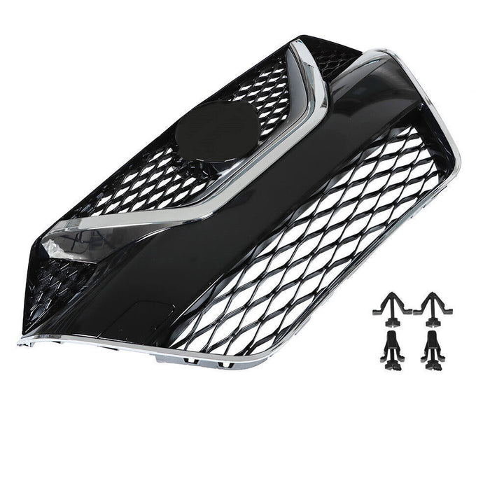 DURAFORCE Front Bumper Grille For 2016-2017 Nissan Maxima Chrome Black Grill Kit