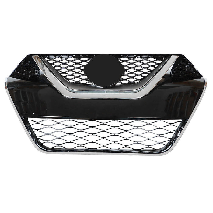 DURAFORCE Front Bumper Grille For 2016-2017 Nissan Maxima Chrome Black Grill Kit