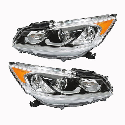 DURAFORCE LH+RH Headlight For 2016-2017 Honda Accord EX/EX-L/Sport Sedan W/LED DRL