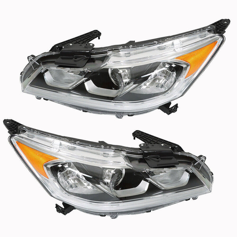 DURAFORCE LH+RH Headlight For 2016-2017 Honda Accord EX/EX-L/Sport Sedan W/LED DRL