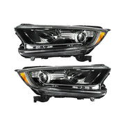 DURAFORCE Left+Right Headlights For 2017-2022 Honda CRV CR-V Halogen Black Housing