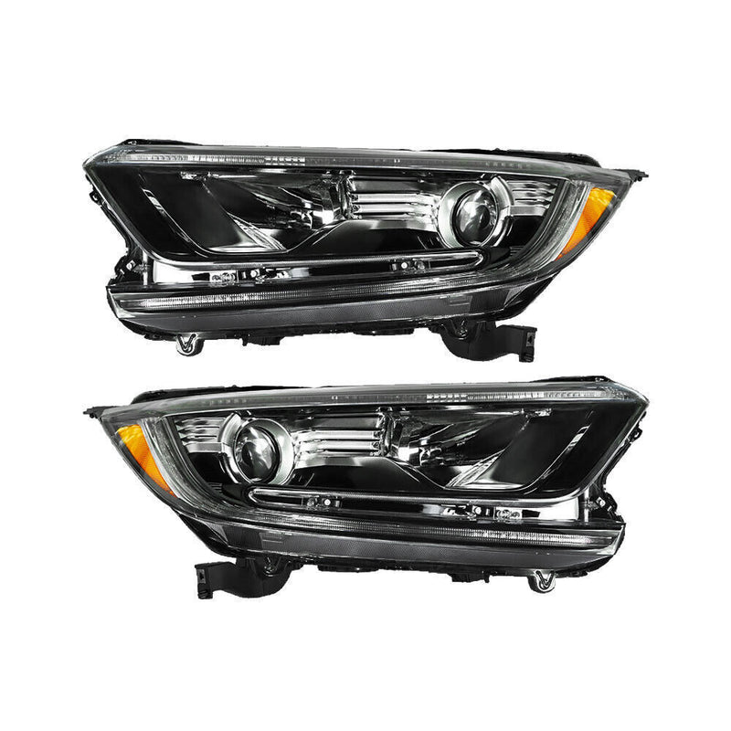 DURAFORCE Left+Right Headlights For 2017-2022 Honda CRV CR-V Halogen Black Housing
