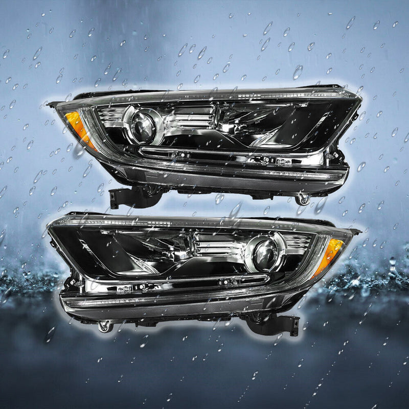 DURAFORCE Left+Right Headlights For 2017-2022 Honda CRV CR-V Halogen Black Housing