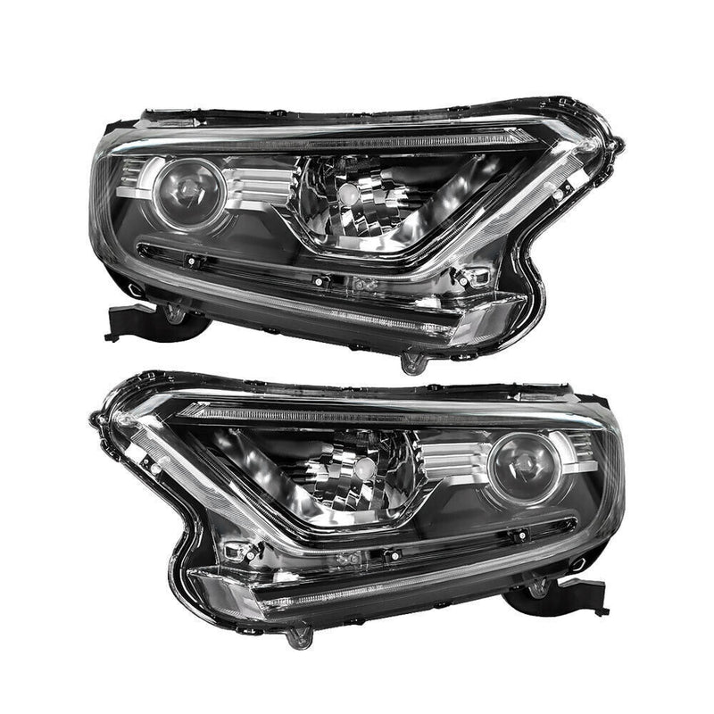 DURAFORCE Left+Right Headlights For 2017-2022 Honda CRV CR-V Halogen Black Housing
